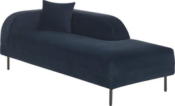 LE CRAU - Chaise longue - Blauw - Linkerzijde - Fluweel