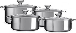 Le Creuset 4 delige Pannenset Signature - RVS - Inductie - 4 kookpannen - inclusief deksels