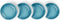 LE CREUSET - Aardewerk - Set/4 sausschaaltjes 9cm Carib Blue