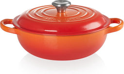 Le Creuset gietijzeren marmite - 22 cm / 2.2 liter - oranjerood