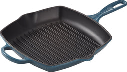 Le Creuset Grillpan Signature - Deap Teal - 26 x 26 cm - geëmailleerde anti-aanbaklaag