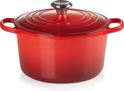 Le Creuset Hoge Braad- / Stoofpan 24cm Kersenrood