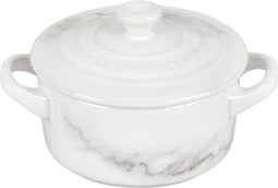 Le Creuset - Mini-Cocotte - Aardewerk - Signature - Marmer Wit - 0.25L - 10cm