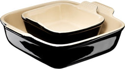 Le Creuset - Ovenschaal - Heritage - Vierkant - Zwart - Set van 2 stuks