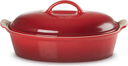 Le Creuset - Ovenschaal met deksel - Kersenrood Hertitage