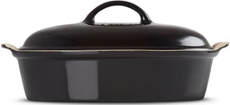 Le Creuset - Ovenschaal - Ovaal - met Deksel in - Aardewerk - Ebbenzwart