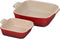 Le Creuset - Ovenschalen - Heritage - Vierkant - Kersenrood - Set van 2 stuks