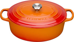 Le Creuset Signature ovale braad-/stoofpan 35 cm - oranjerood
