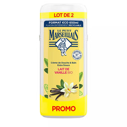 Le Petit Marseillais - douchecrème - biologische vanillemelk - 650 ml - 2 stuks