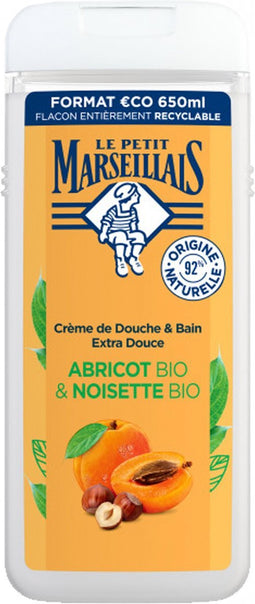 Le Petit Marseillais Extra Milde Bad- & Douchecrème Abrikoos & Hazelnoot Biologisch 650 ml