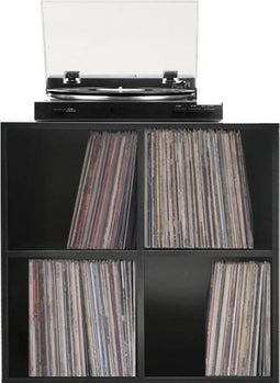 Platen vinyl lp opbergkast - 4 open vakken - zwart