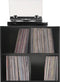 Platen vinyl lp opbergkast - 4 open vakken - zwart