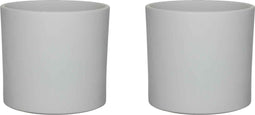 Mica Decorations Era Bloempot - 21x23 cm - Keramiek - Grijs - 2 Stuks