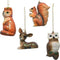 Hanger kunststof 4ass deer-squirel-fox-owlfinish:glitterkleur kroon...