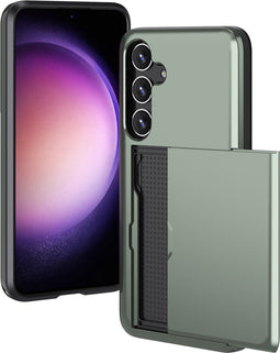 iMoshion Hoesje Geschikt voor Samsung Galaxy S24 Plus Hoesje - Ruimte voor 2 pasjes - iMoshion Backcover met pasjeshouder - Donkergroen