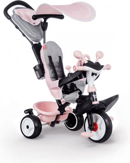Smoby Baby Driver Plus - Driewieler - Veiligheidsharnas - Roze