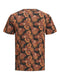 Jack & Jones JPRAARON TEE SS SH - T-shirt korte mouw - Oranje bloemenprint - Donkerblauw (2020)