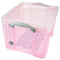 Really Useful Box - Box opbergdoos 35 liter, transparant roze
