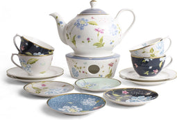 Laura Ashley Heritage Collectables Serviesset - Thee Servies - 14 Delig - New bone Porselein