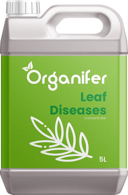 Leaf Diseases Bladziekten Concentraat (5L, 5000m2) - Bladziekten en Bladvlekkenziekte Bestrijding - Meeldauw Bestrijdingsmiddel - Meeldauw Roest, Bladvlekken, Blackspot en Gras Schimmel - Organifer