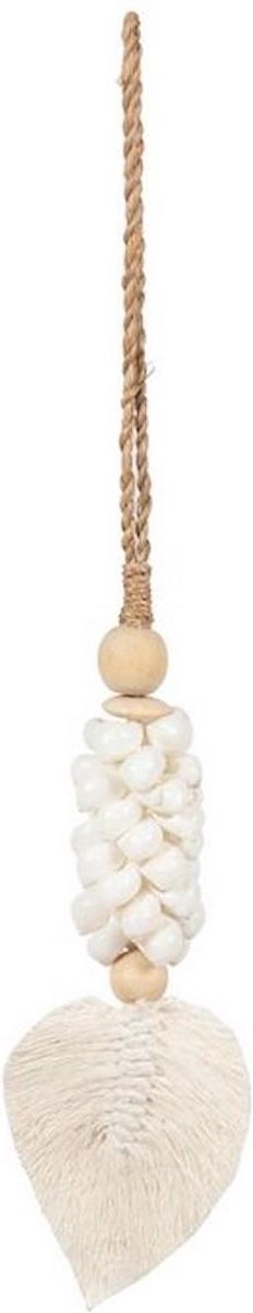Leaf & Shell tassel - decoratieve interieur hanger - wit - schelp - boho