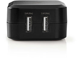 Nedis WCHAU484ABK - USB-wandlader - 2 poorten 2,4 A - Zwart