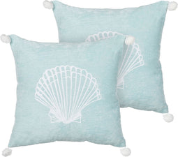 LEATHESIA - Sierkussen set van 2 - Blauw - 45 x 45 cm - Fluweel