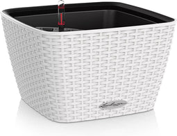 LECHUZA BACINO Cottage - Plantenbak - met uitneembare binnenbak - met bewateringssysteem - ALL-IN-ONE set met LECHUZA-PON - wit