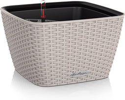 LECHUZA BACINO Cottage - Plantenbak - met uitneembare binnenbak - met bewateringssysteem - ALL-IN-ONE set met LECHUZA-PON - zandbruin