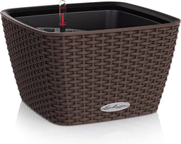 LECHUZA BACINO Cottage - Plantenbak - met uitneembare binnenbak - met bewateringssysteem - ALL-IN-ONE set met LECHUZA-PON - mokka