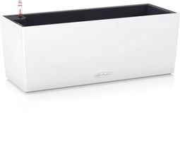 LECHUZA BALCONERA Color 50 - Plantenbak - met uitneembare binnenbak - met bewateringssysteem - ALL-IN-ONE set met LECHUZA-PON - wit