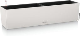 LECHUZA BALCONERA Color 80 - Plantenbak - met uitneembare binnenbak - met bewateringssysteem - ALL-IN-ONE set met LECHUZA-PON - licht grijs