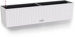 LECHUZA BALCONERA Cottage 80 - Plantenbak - met uitneembare binnenbak - met bewateringssysteem - ALL-IN-ONE set met LECHUZA-PON - wit