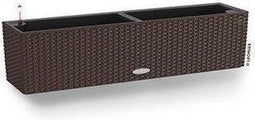 LECHUZA BALCONERA Cottage 80 - Plantenbak - met uitneembare binnenbak - met bewateringssysteem - ALL-IN-ONE set met LECHUZA-PON - mokka