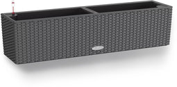 LECHUZA BALCONERA Cottage 80 - Plantenbak - met uitneembare binnenbak - met bewateringssysteem - ALL-IN-ONE set met LECHUZA-PON - graniet