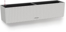 LECHUZA BALCONERA Cottage 80 - Plantenbak - met uitneembare binnenbak - met bewateringssysteem - ALL-IN-ONE set met LECHUZA-PON - lichtgrijs
