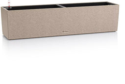 LECHUZA BALCONERA Stone 80 - Plantenbak - met uitneembare binnenbak - met bewateringssysteem - ALL-IN-ONE set met LECHUZA-PON - zandbeige
