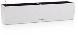 LECHUZA BALCONERA Stone 80 - Plantenbak - met uitneembare binnenbak - met bewateringssysteem - ALL-IN-ONE set met LECHUZA-PON - kwarts wit