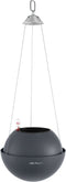 LECHUZA BOLA color 23 - Plantenbak - met uitneembare binnenbak - met bewateringssysteem - ALL-IN-ONE set met LECHUZA-PON - Leisteengrijs