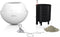 LECHUZA BOLA color 23 - Plantenbak - met uitneembare binnenbak - met bewateringssysteem - ALL-IN-ONE set met LECHUZA-PON - wit