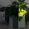 LECHUZA CANTO Premium 40 high LED - met uitneembare binnenbak - met bewateringssysteem - ALL-IN-ONE set met LECHUZA-PON - met LED-stripverlichting - zilver metallic
