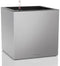 LECHUZA CANTO Premium 40 low - Plantenbak - met uitneembare binnenbak - met bewateringssysteem - ALL-IN-ONE set met LECHUZA-PON - zilver metallic