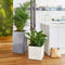 LECHUZA CANTO Premium 40 low - Plantenbak - met uitneembare binnenbak - met bewateringssysteem - ALL-IN-ONE set met LECHUZA-PON - zilver metallic