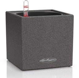 LECHUZA CANTO Stone 14 - Plantenbak - met uitneembare binnenbak - met bewateringssysteem - ALL-IN-ONE set met LECHUZA-PON - Grafietzwart