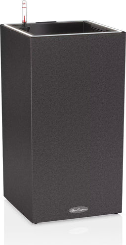 LECHUZA CANTO Stone 30 high LED - Plantenbak - met uitneembare binnenbak - met bewateringssysteem - ALL-IN-ONE set met LECHUZA-PON - met LED-stripverlichting - grafietzwart