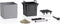 LECHUZA CANTO Stone 30 low LED - Plantenbak - met uitneembare binnenbak - met bewateringssysteem - ALL-IN-ONE set met LECHUZA-PON - met LED-stripverlichting - grafietzwart