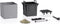 LECHUZA CANTO Stone 30 low LED - Plantenbak - met uitneembare binnenbak - met bewateringssysteem - ALL-IN-ONE set met LECHUZA-PON - met LED-stripverlichting - grafietzwart