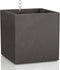 LECHUZA CANTO Stone 30 low - plantenbak - met uitneembare binnenbak - met bewateringssysteem - ALL-IN-ONE set met LECHUZA-PON - grafietzwart
