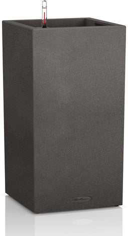LECHUZA CANTO Stone 40 high - Plantenbak - met uitneembare binnenbak - met bewateringssysteem - ALL-IN-ONE set met LECHUZA-PON - grafietzwart