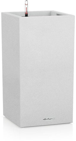 LECHUZA CANTO Stone 40 high - plantenbak - met uitneembare binnenbak - met bewateringssysteem - ALL-IN-ONE set met LECHUZA-PON - kwarts wit